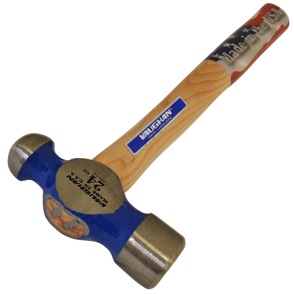 Klutch Ball-Peen Hammer — 24-Oz., Hickory Handle